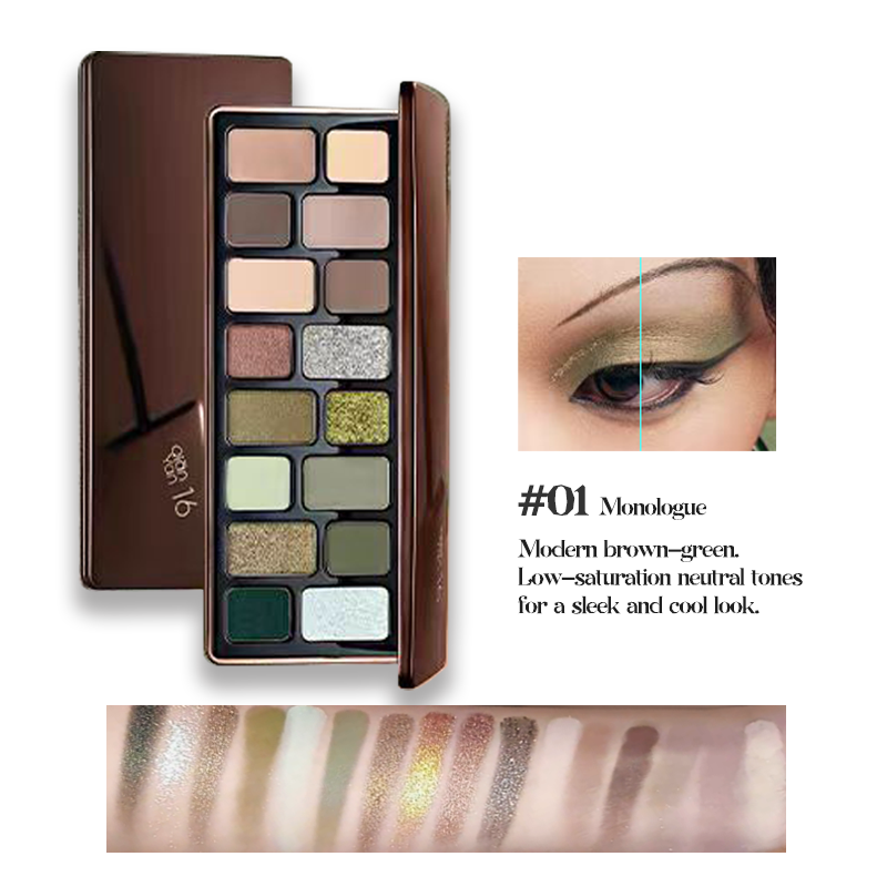 CHEERYEP (QIANYAN) 16-Color Natural Star Eye Shadow Palette -01#Monologue