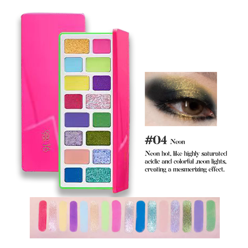 CHEERYEP (QIANYAN) 16-Color Natural Star Eye Shadow Palette - 04#Neon