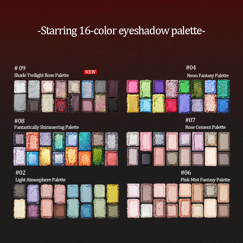 CHEERYEP (QIANYAN) 16-Color Natural Star Eye Shadow Palette - 09#Floating Life