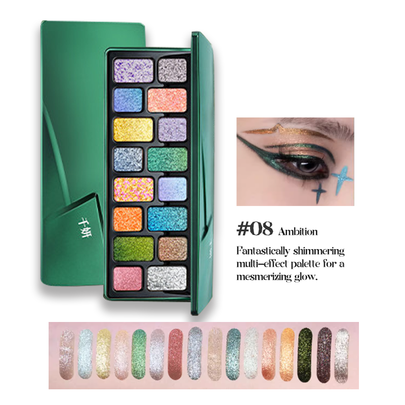 CHEERYEP (QIANYAN) 16-Color Natural Star Eye Shadow Palette - 08#Ambition